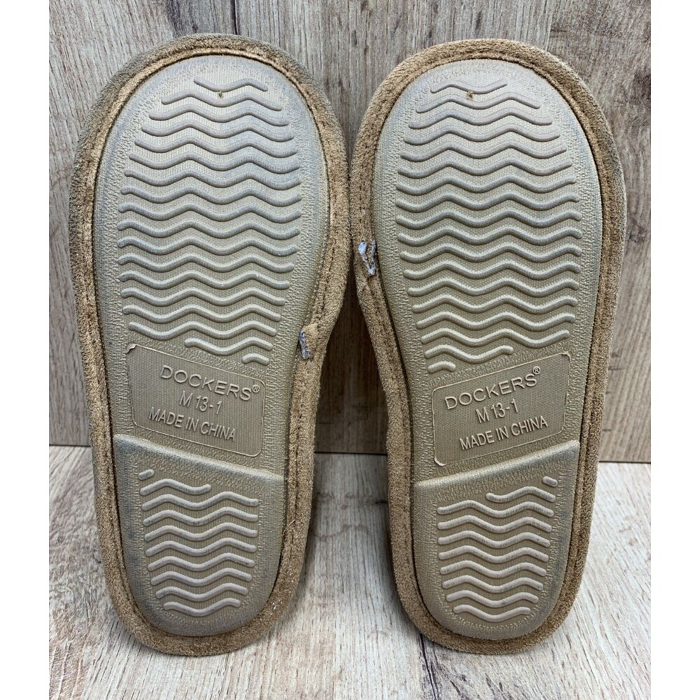 Dockers Kids Brown Split Toe Slippers Plaid Insoles Brown Kids Size 13 M - Picture 5 of 16